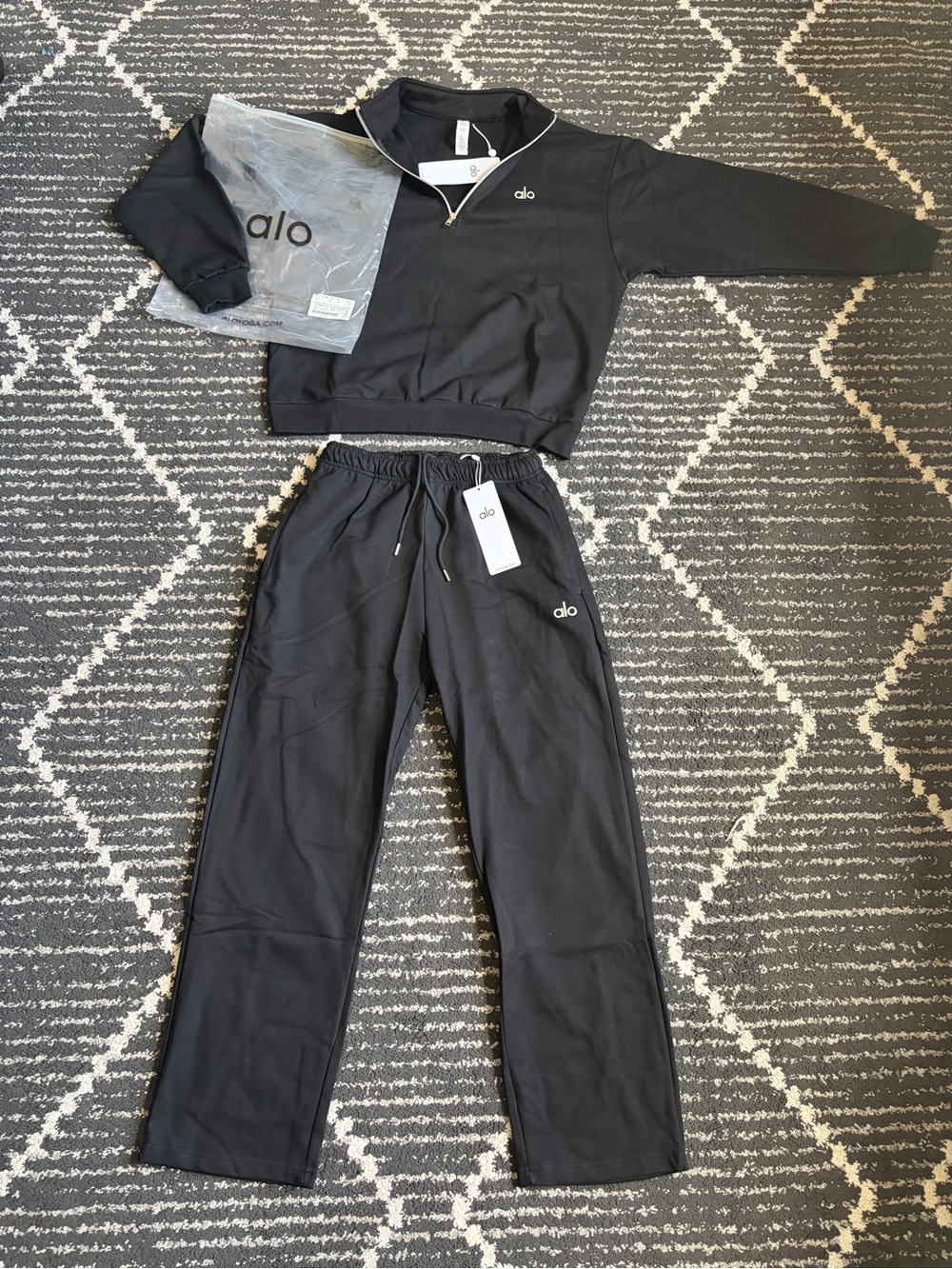 All black sweat suit set
